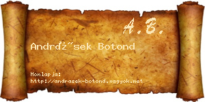 Andrásek Botond névjegykártya